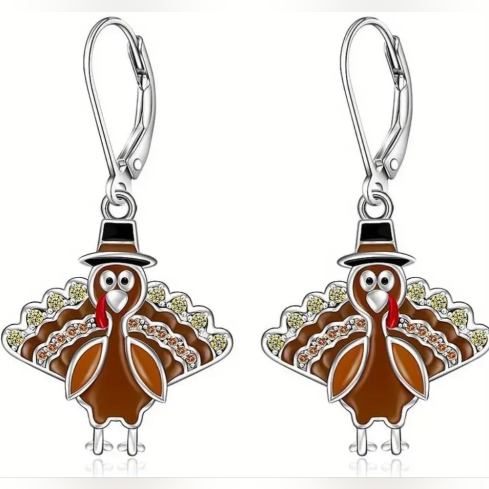 🦃Earrings--Cheerful Turkey Design